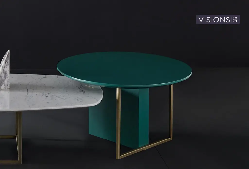 Havana Round Green Coffee Table with Gold Metal Legs
