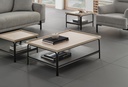 Terra Rectangular Oak Coffee Table with Metal Shelf