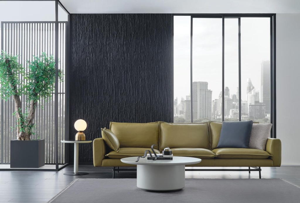 Bond Street 3-Seater Sofa, Genuine Leather with Goose Feather Cushions