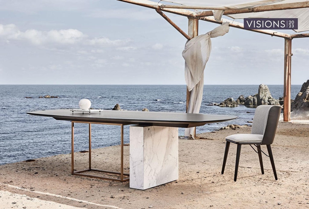 Lima Grey Dining Chair – Leather & Linen