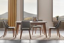 Loreto Grey Dining Chair with Timber Legs