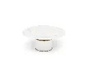 Esta Round Marble-Effect Designer Coffee Table – White