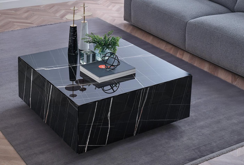TOSCA Square Black Marble Coffee Table