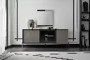 BERTA Sideboard with LED, Sliding Panels and Drawers