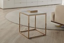 Legato Side Table – White Top & Gold Metal Frame