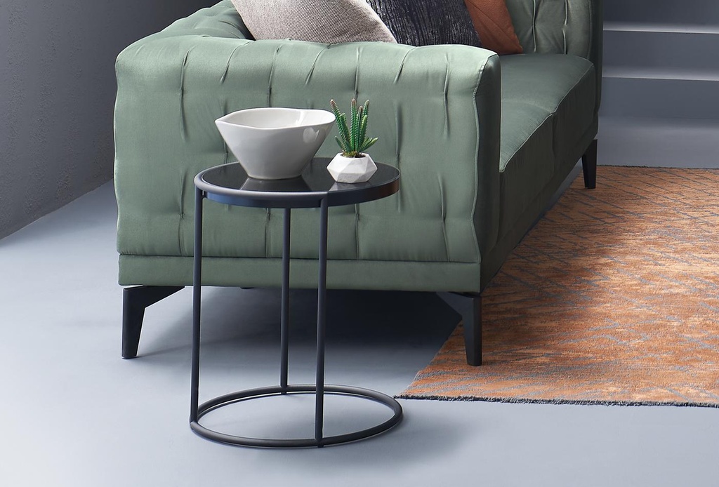 Dorian Black Glass Side Table