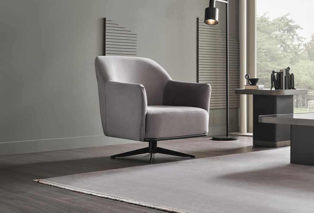 Marion Velvet Swivel Armchair