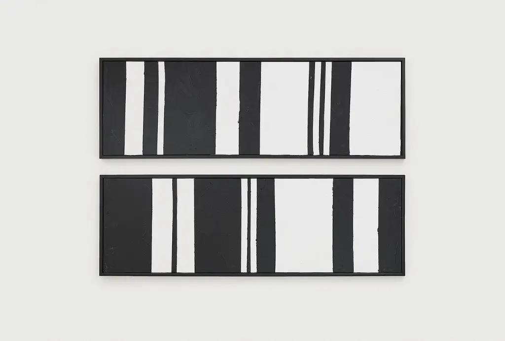 Pattern Hand-Painted Black & White Diptych