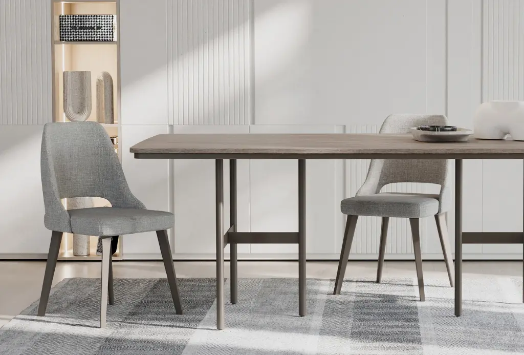 Varena Light Grey Woven Fabric Dining Chair